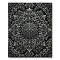 Elegant Monochrome Silver Baroque Medallion Rug