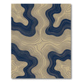 Navy and Gold Fluid Flowing Contours Rug