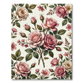 Romantic Blush Rose Floral Garden Rug