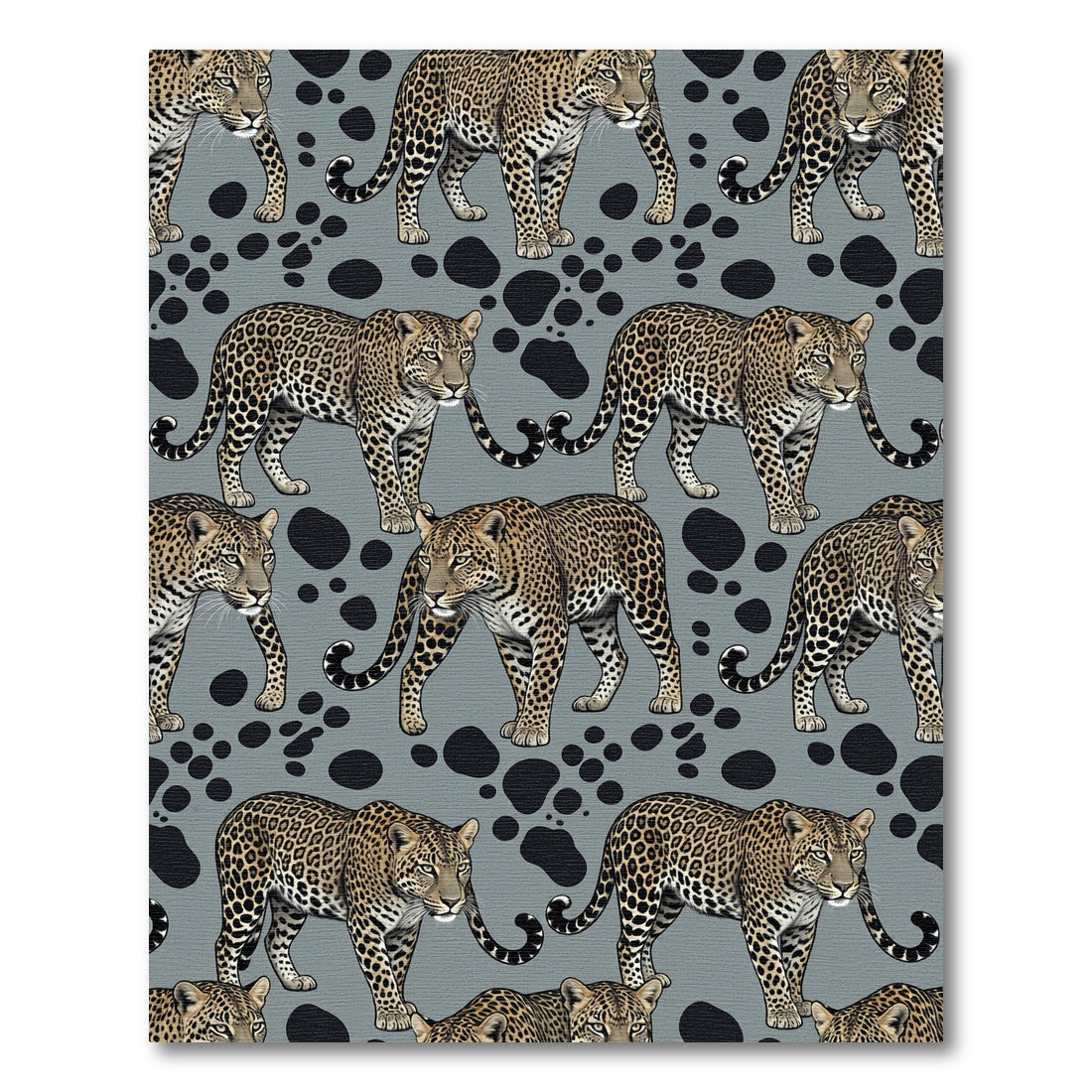 Leopard Animal Spot Grey Backdrop Rug