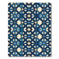 Navy Blue Geometric Star Entwined Lattice Rug