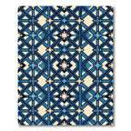 Navy Blue Geometric Star Entwined Lattice Rug