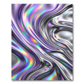 Iridescent Liquid Chrome Swirl Wave Rug
