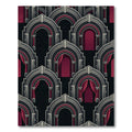 Art Deco Archway Crimson Black Gate Rug
