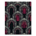 Art Deco Archway Crimson Black Gate Rug