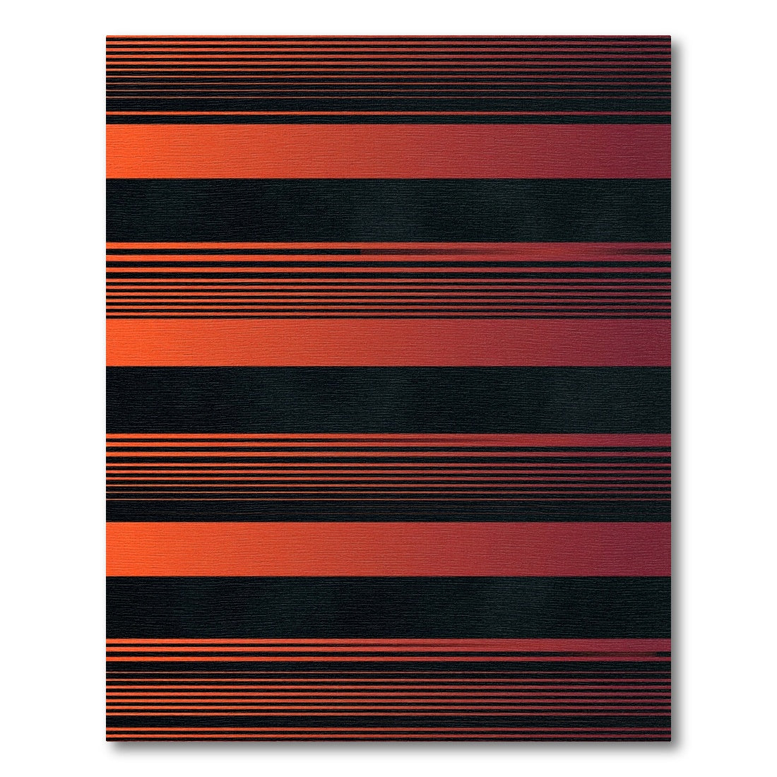 Modern Crimson Black Gradient Striped Rug