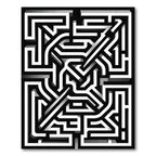 Monochrome Striped Maze Composition Rug