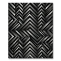 Metallic Silver Geometric Chevron Rug