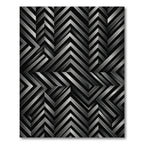 Metallic Silver Geometric Chevron Rug