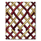 Crimson Gold Intertwined Lattice Rug