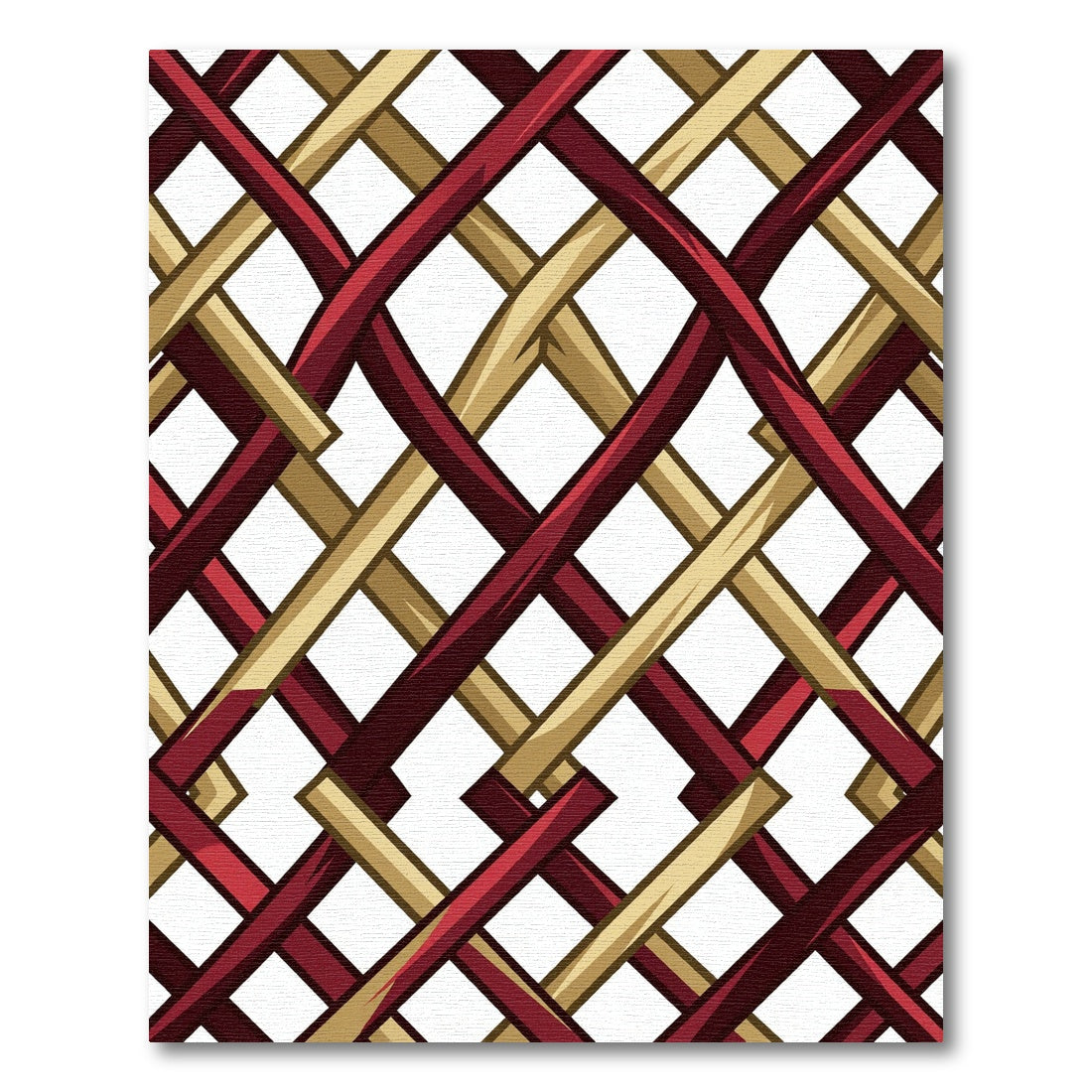 Crimson Gold Intertwined Lattice Rug