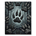 Dark Forest Claw Print Scatter Rug