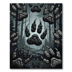 Dark Forest Claw Print Scatter Rug
