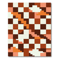 Retro Checkerboard Orange Cloud Rug