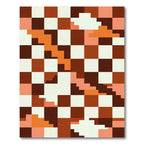 Retro Checkerboard Orange Cloud Rug