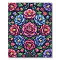 Vibrant Camellia Floral Botanical Bouquet Rug