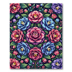 Vibrant Camellia Floral Botanical Bouquet Rug