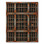Rusty Metal Cage Grid Repeats Rug