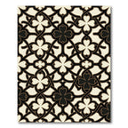 Cream and Black Clover Lattice Rug