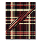 Deep Red and Cream Plaid Streak Rug