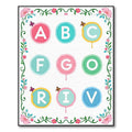 Playful Alphabet Butterflies Bordered Rug