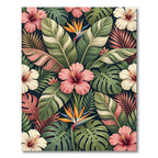 Vibrant Tropical Bird Paradise Blooms Rug