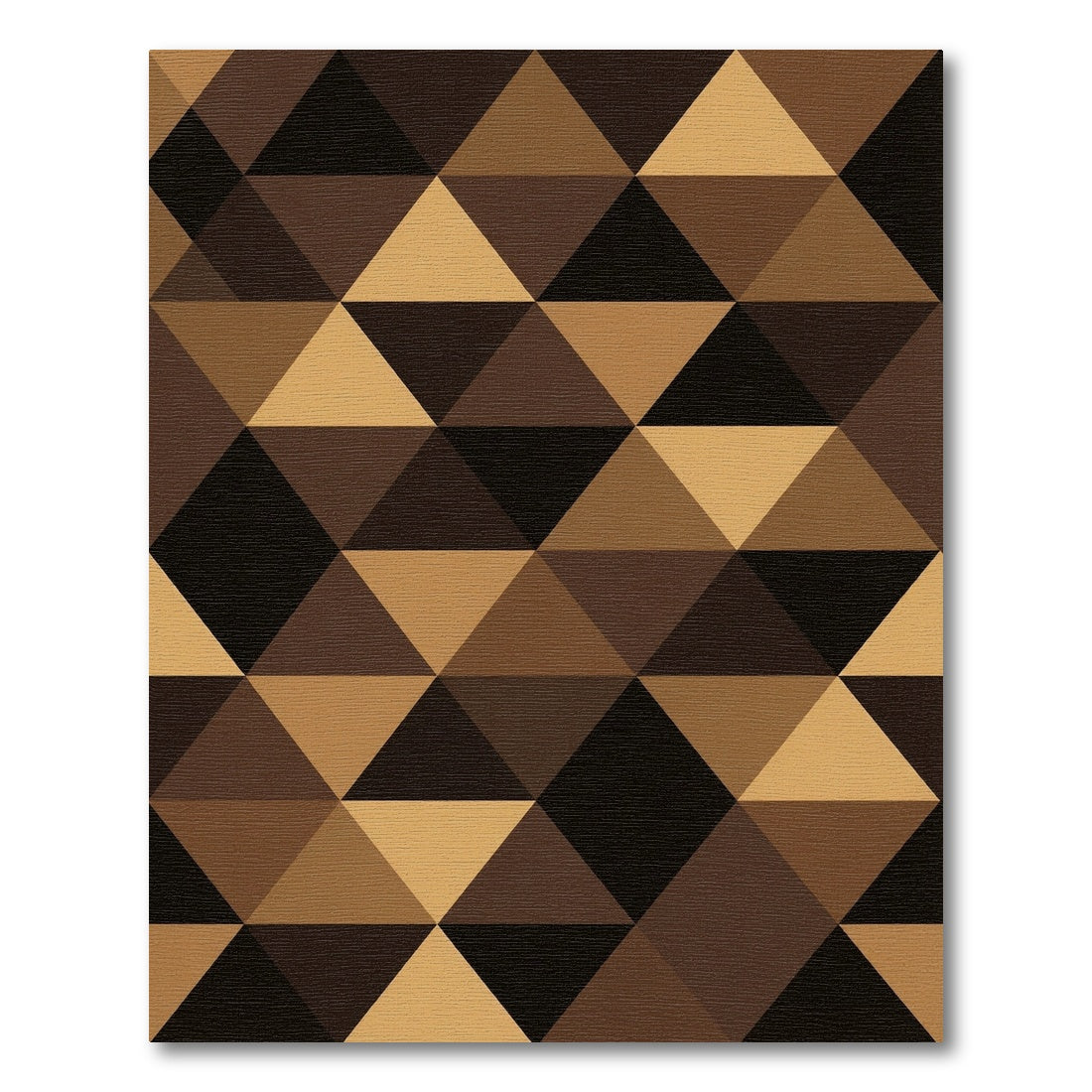 Modern Brown Geometric Triangle Rug
