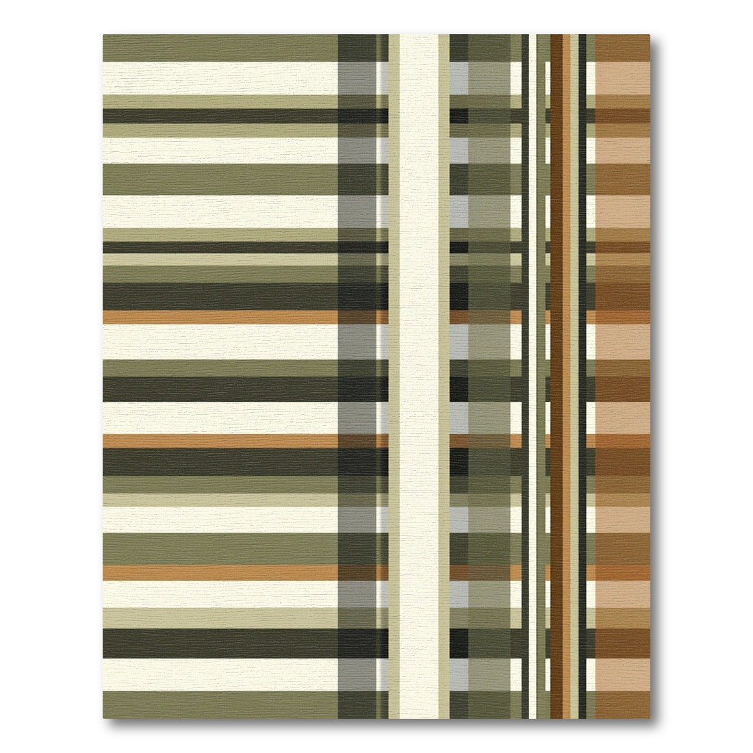Modern Earthy Tone Linear Plaid Rug