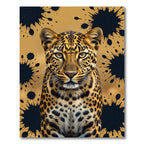 Golden Leopard Splatter Court Rug