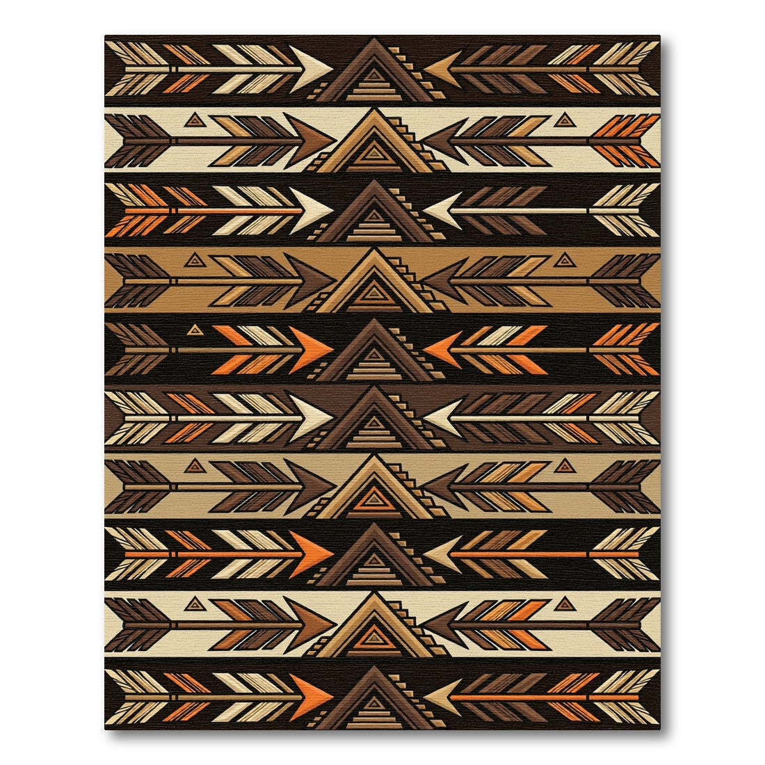 Earthy Arrows Tribal Pattern Rug
