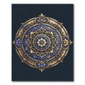 Ornate Deep Blue Floral Medallion Rug
