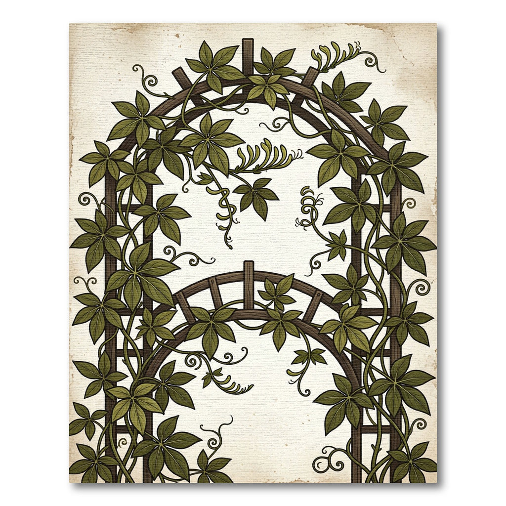 Botanical Ivy Trellis Forest Green Rug