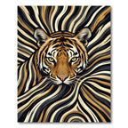 Bold Tiger With Swirling Stripes Rug