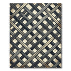 Industrial Charcoal Diagonal Lattice Weave Rug