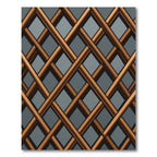 Copper Geometric Lattice Grid Rug