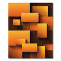 Modern Geometric Amber Block Composition Rug