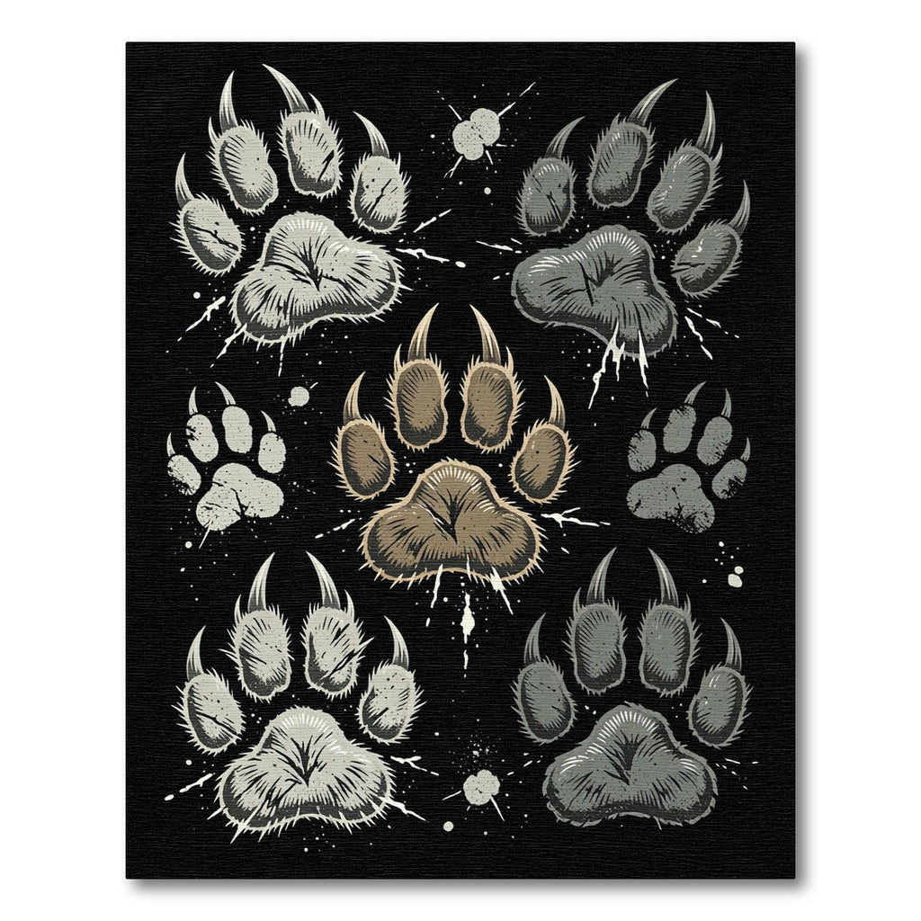 Gray Brown Claw Marks Arrangement Rug