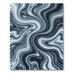 Modern Monochrome Abstract Swirling Marble Rug