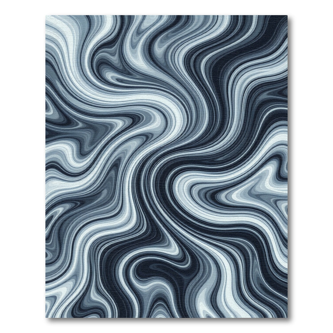 Modern Monochrome Abstract Swirling Marble Rug