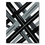 Modern Monochrome Geometric Abstract Lines Rug