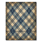 Vintage Blue Tartan Checkered Rug