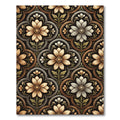 Floral Damask Medallion in Sepia Sage Rug