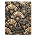 Art Deco Gold Black Fan Arrangement Rug