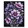 Elegant Lavender Anemone Floral Bouquet Art Rug
