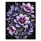 Elegant Lavender Anemone Floral Bouquet Art Rug