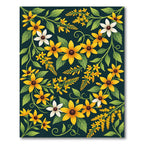 Golden Sunflower Meadow Dark Botanical Rug