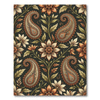 Rich Paisley Floral Botanical Illustration Rug