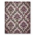 Vintage Purple Floral Heart Damask Rug