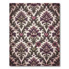 Vintage Purple Floral Heart Damask Rug