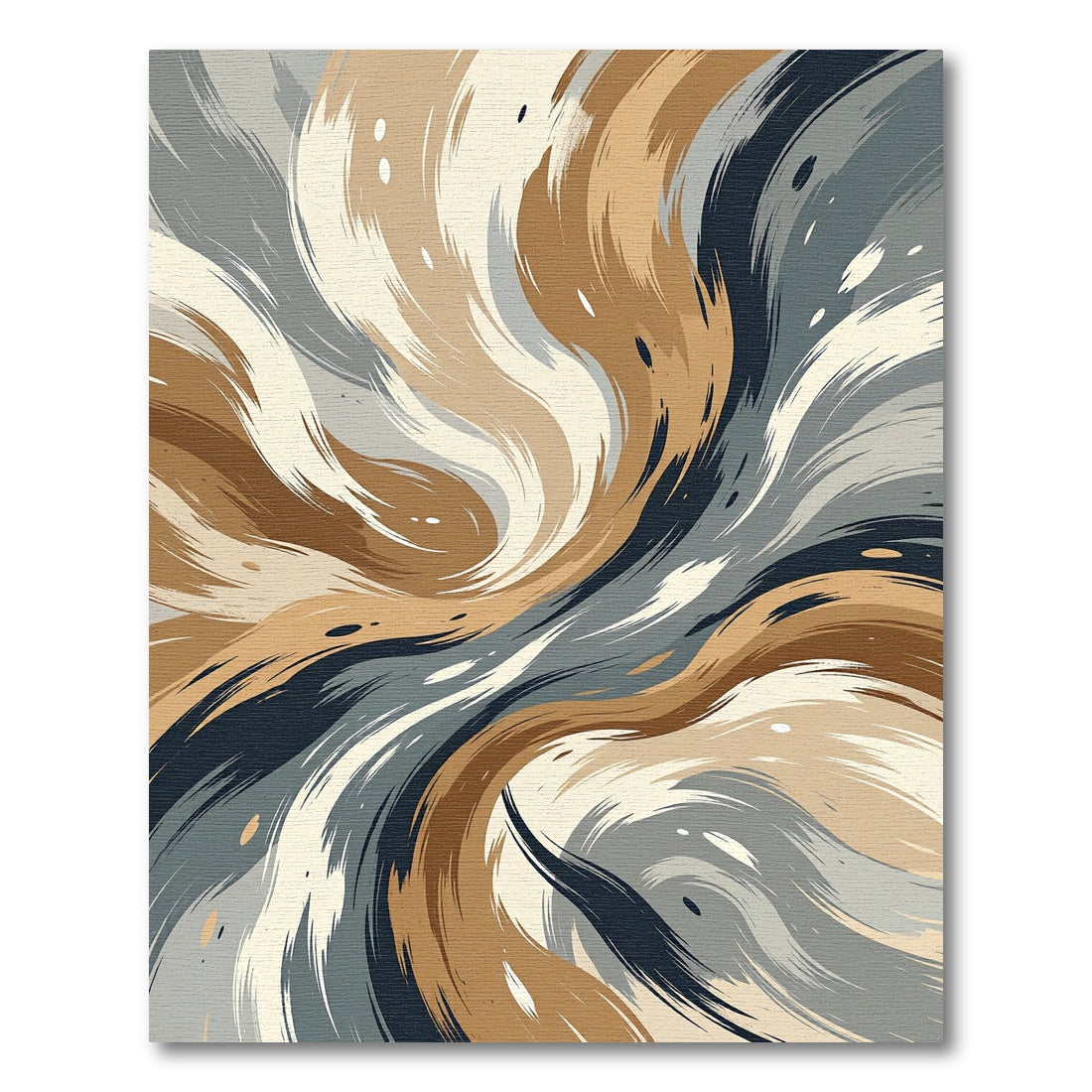 Earthy Swirl Abstract Brushstroke Rug